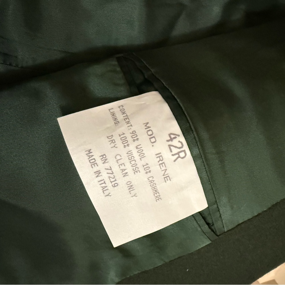 Vito Rufolo Green Men's Blazer Wool Cashmere Blazer Size 42 R Made Italy - Picture 4 of 7